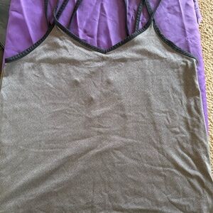Gray and Black Strappy Tank Top